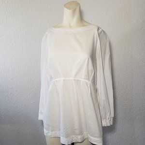 Vince white cotton shirt zip Back Sz M